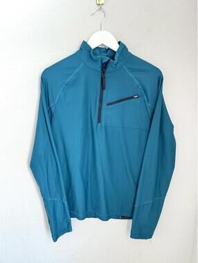 Obermeyer Flex 1/4 Quarter Zip Base Layer‎ Top Men's Teal Blue Agave Small S